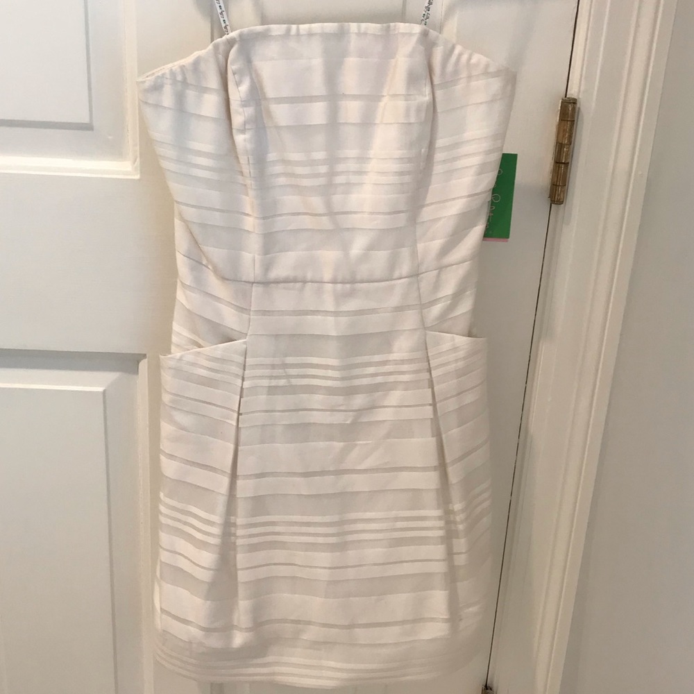 NWT Strapless White Lilly Pulitzer Dress. Size 2